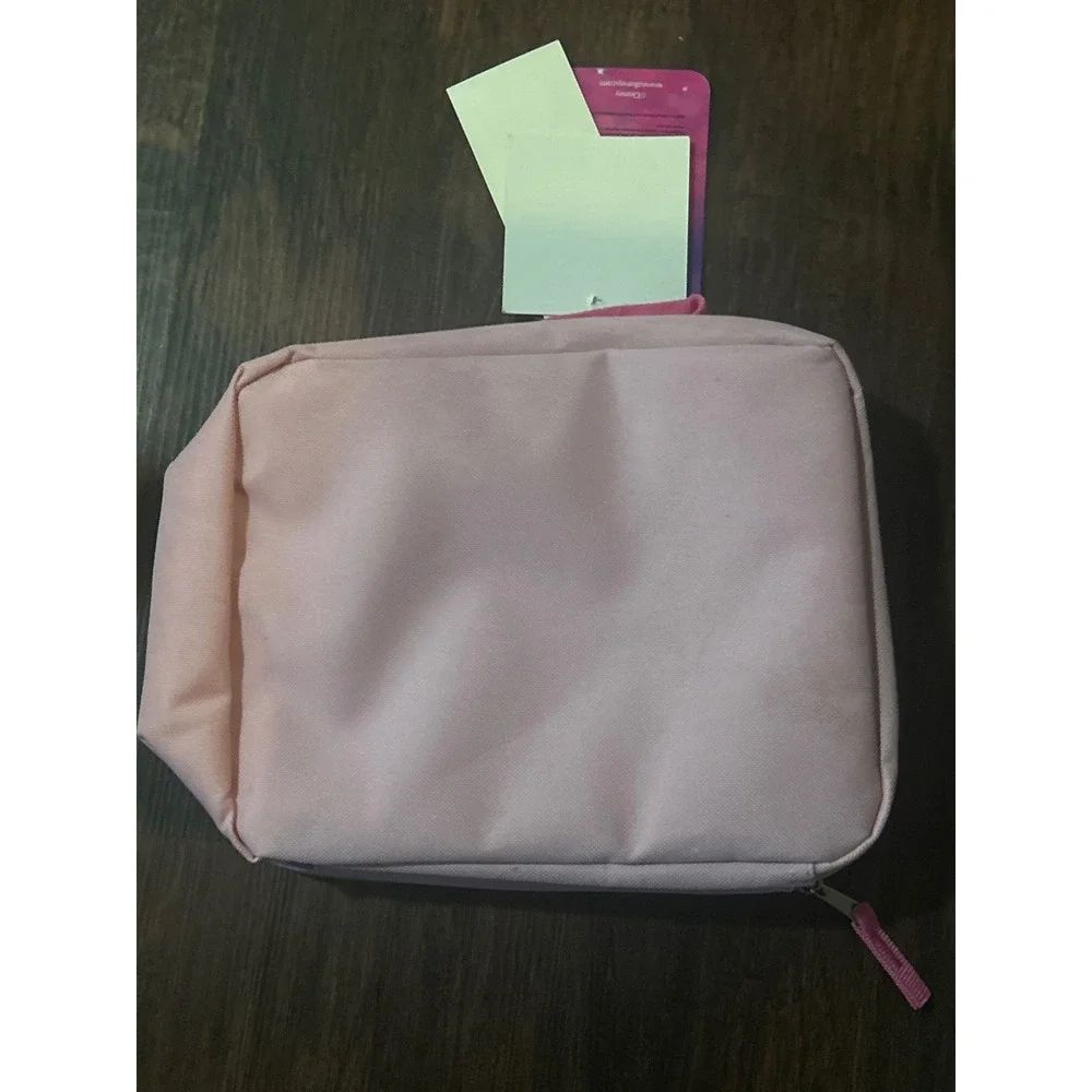 Disney Princess Insulated Lunch Box Pink Iridescent Trim NWT Jasmine Ariel Tiana